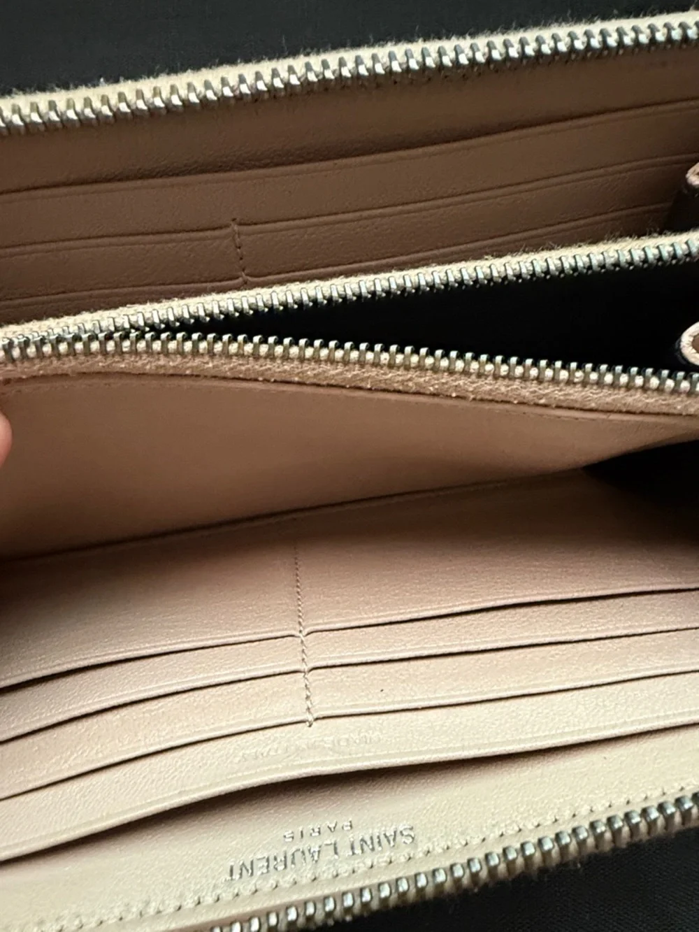 Yves Saint Laurent Quilted Zip Wallet in Light Taupe - Picture 10 of 10